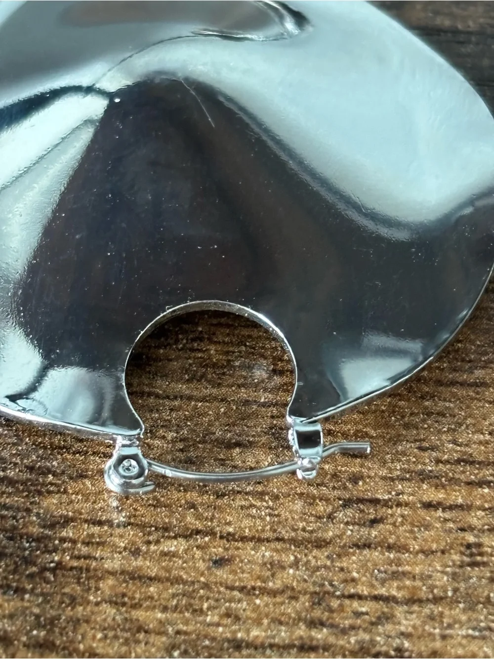 Silver Tone  Round Dangle Earrings - Classic Hoop Style